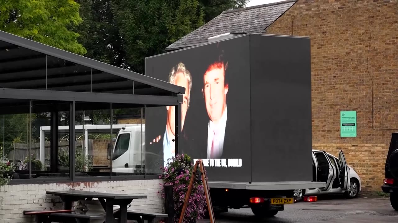 Van showing Trump-Epstein photo stopped by police in Windsor