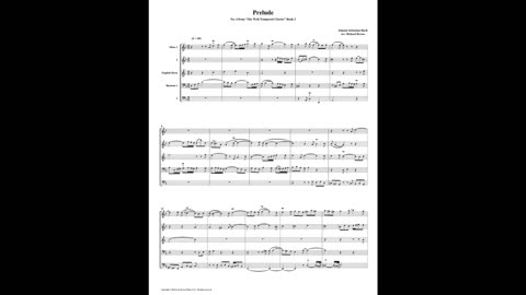 J.S. Bach - Well-Tempered Clavier: Part 2 - Prelude 04 (Double Reed Quintet)