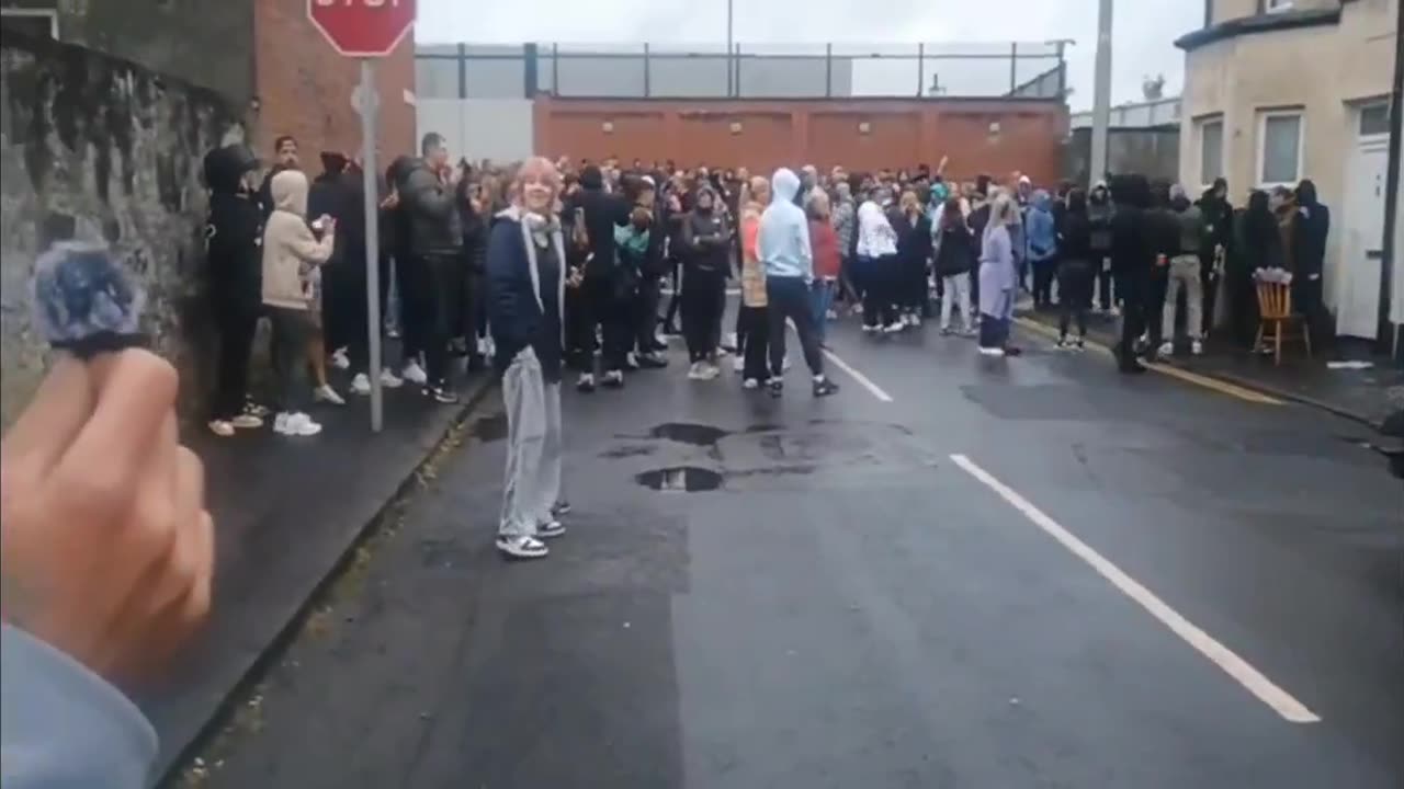 Meanwhile in #Ballymena, N.Ireland Locals erupt following the serious sexual assault of young girls