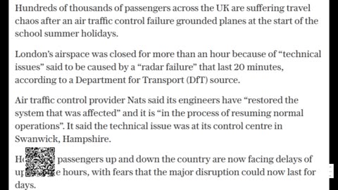 BREAKING : Flights at UK airports hit by major technical issue