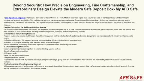 How Precision Engineering, Fine Craftsmanship, and Extraordinary Design Elevate the Modern Safe