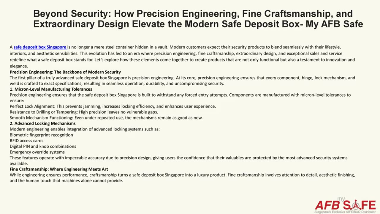 How Precision Engineering, Fine Craftsmanship, and Extraordinary Design Elevate the Modern Safe
