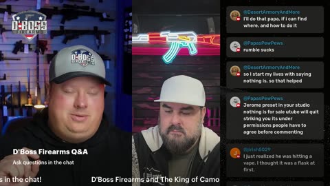 D'Boss Firearms is LIVE! Saturday morning with The King of Camo!