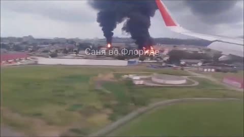 Aftermath of Ukrainian Drone Attack on Oil Depot Near Sochi Airport