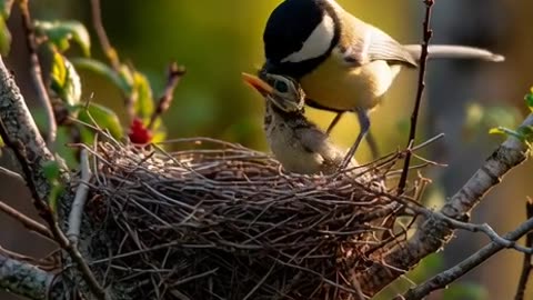 her feathers shimmering in the golden morning light