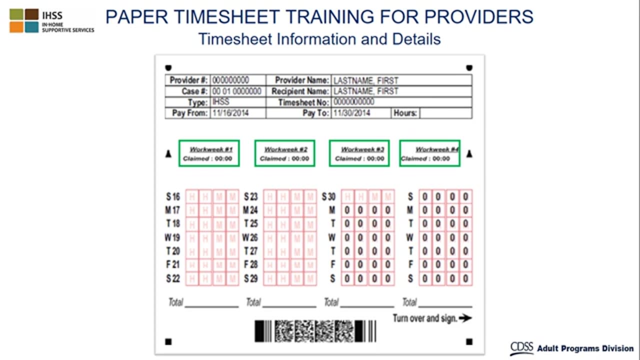 Lesson 1 Paper Timesheet Training