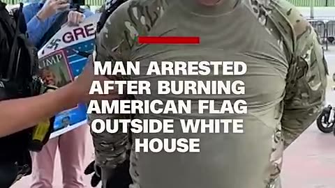 Man arrested after burning American flag outside White House
