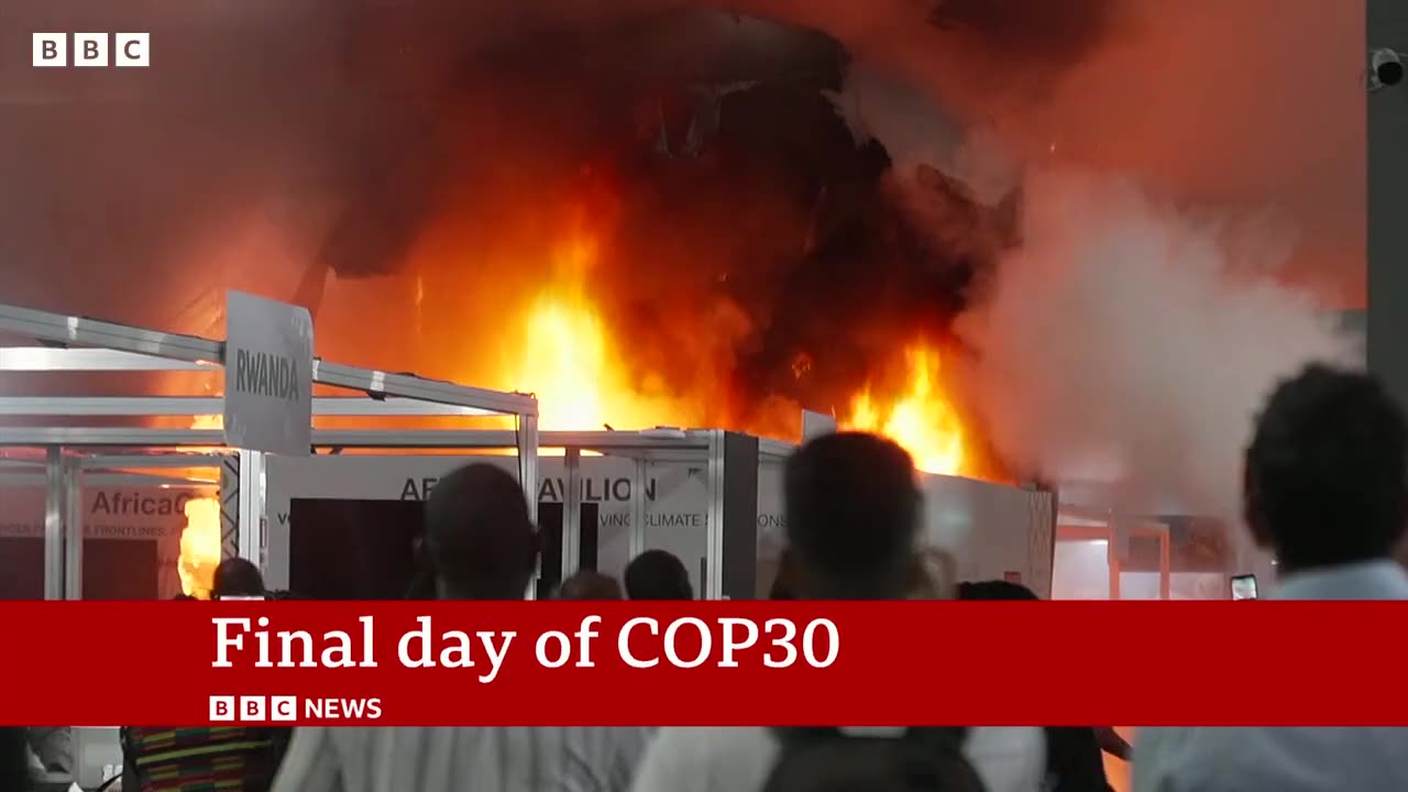 Fire breaks out at COP30 as conference closes