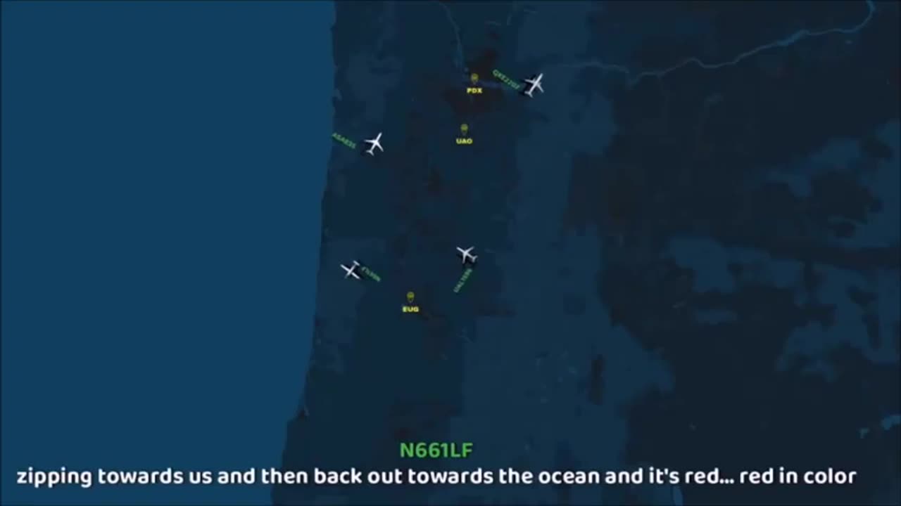 Pilotes au contrôle aérien — forme circulaire rouge… filant vers l'océan et retour, vitesses extr...