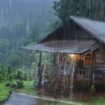 Heavy rain and thunder that help you sleep. #rain #deepsleep #riversoundsfordeepsleep #heavyrain