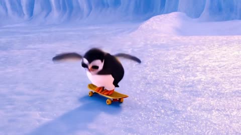 Cool Penguin Trick: Baby Skater Shreds the Ice! 3