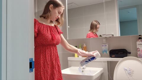 BATHROOM WET CLEANING TOILET CLEANING ASMR