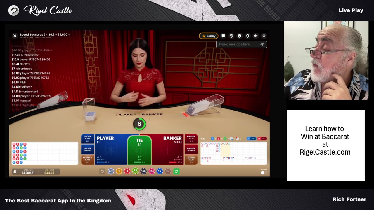 Win Playing Baccarat with Rigel Castle, made for our subscribers at RigelCastle.com. Short Video