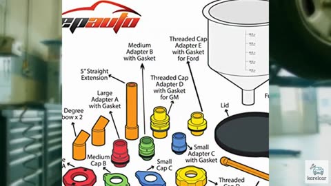 EPAuto Spill Proof Radiator Coolant Filling Funnel Kit