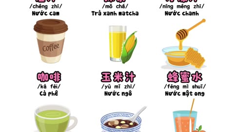 ✨ Học tiếng Trung mỗi ngày cùng 12 loại đồ uống siêu dễ nhớ! 🥤 - bacnhabook.vn