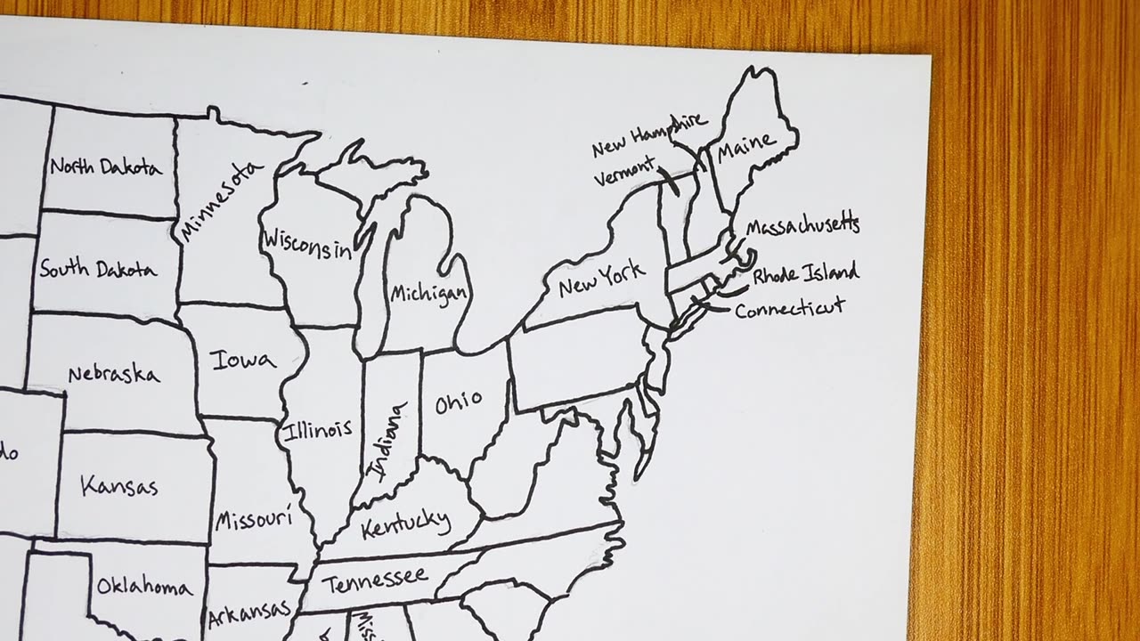 Drawing U.S. Political Map in Silence | No Talking | Sped Up Version