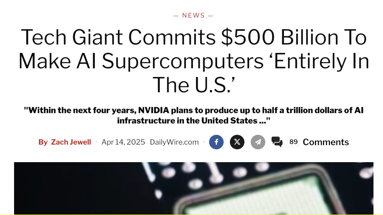 Tech Giant Commits $500 Billion To Make AI Supercomputers ‘Entirely In The U.S.’