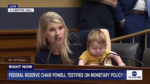 Rep. Pettersen brings baby son along as she questions Fed chairman