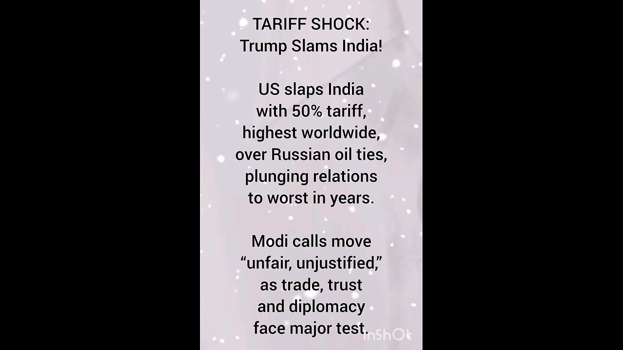 TARIFF SHOCK: Trump Slams India!