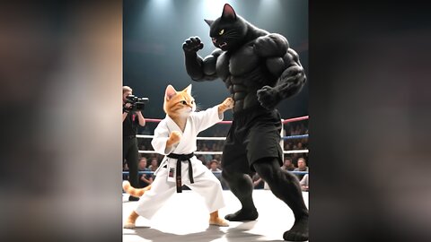 Poor Kitten Being Bullied by a Bully 🥊🏆#cat #underdogvictory #inspirationalstory #karatekid