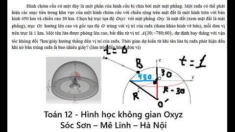Toán 12: Hình chỏm cầu có một đáy là m ột phần của hình cầu bị chia bởi một mặt phẳng