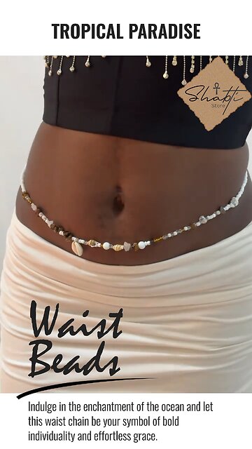 Tropical Paradise Adjustable Bohemian Chain with Seashell Details and Multicolor Resin Beads