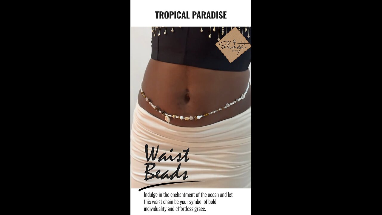 Tropical Paradise Adjustable Bohemian Chain with Seashell Details and Multicolor Resin Beads