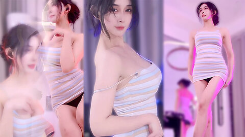 Sultry dancer in a halter bodycon, long pale legs, teasing curves