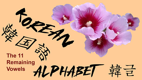 KOREAN ALPHABET - 韓글 한글 - The 11 Remaining Vowels