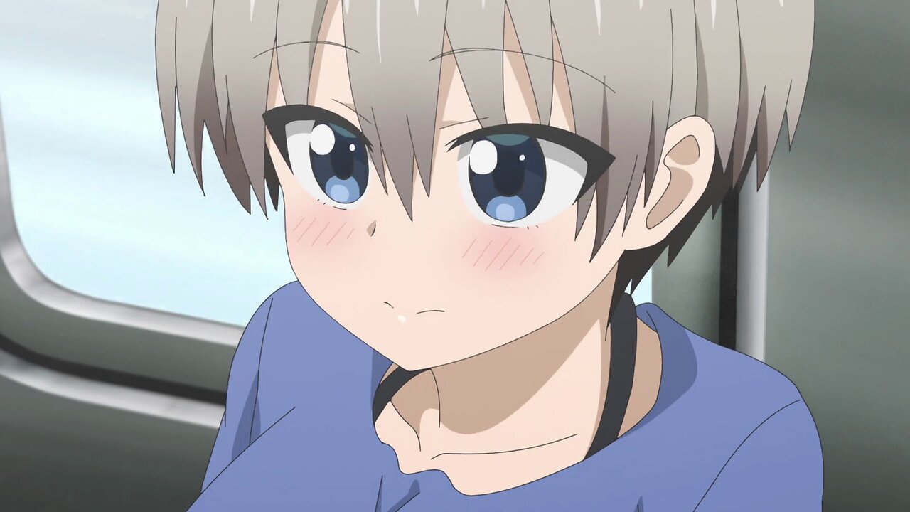 Uzaki-chan Wants to Hang Out! - Uzaki and Shinichi cramped in a train