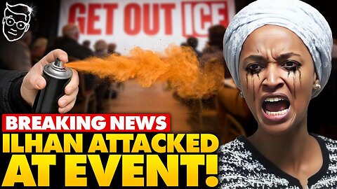 🚨Ilhan Omar Attacked LIVE!? Man Jumps Onstage, Sprays Her With Unknown Liquid, Screaming Reaction…
