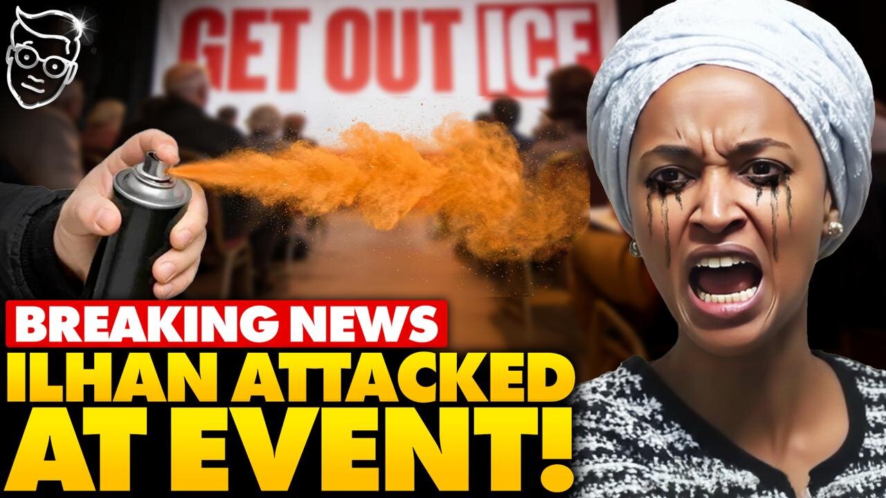 🚨Ilhan Omar Attacked LIVE!? Man Jumps Onstage, Sprays Her With Unknown Liquid, Screaming Reaction…