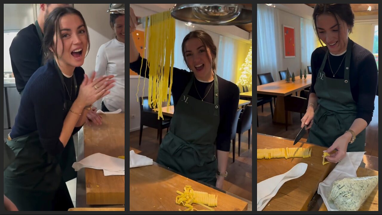 Ana de Armas Turns Chef for a Day! Pasta Making in Italy