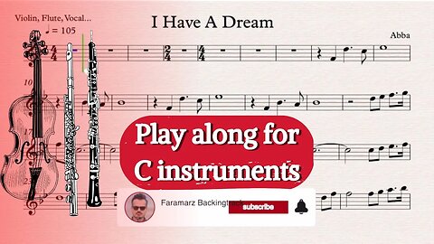 I Have A Dream - Abba | Play along for C instruments