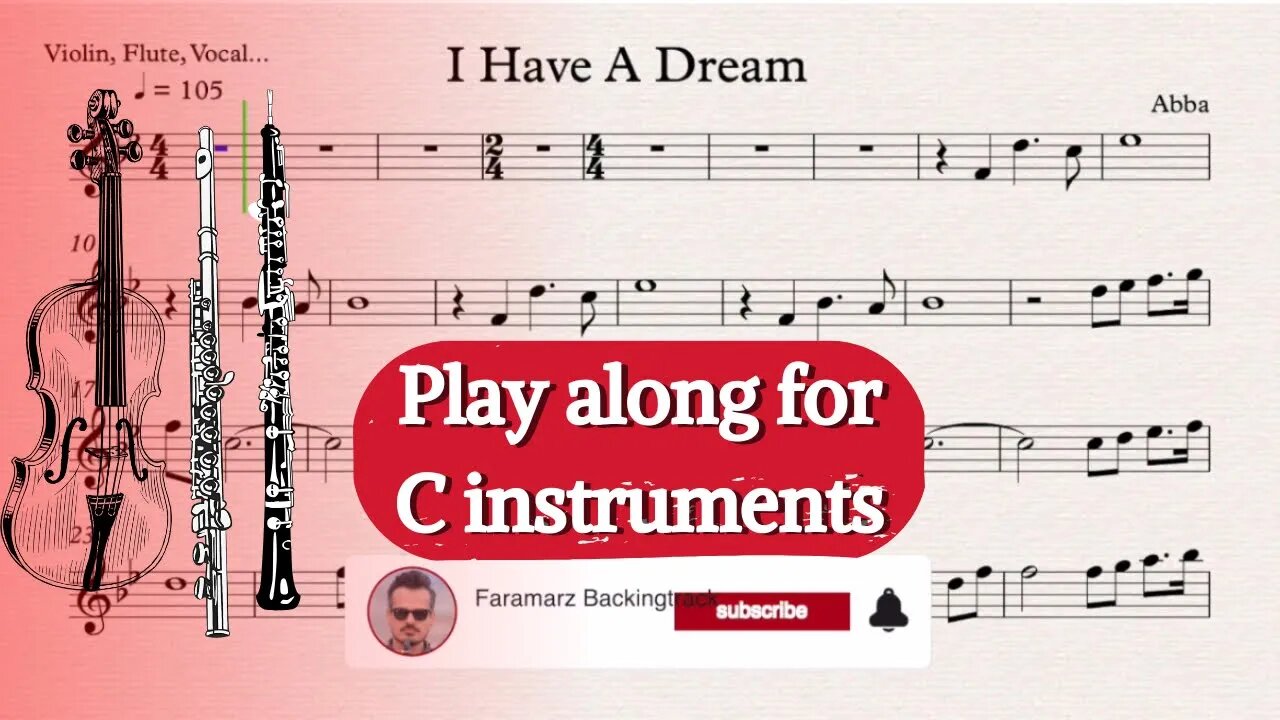 I Have A Dream - Abba | Play along for C instruments