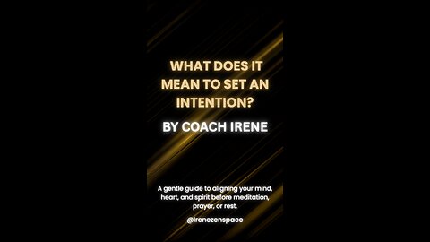 What Does It Mean to Set an Intention?