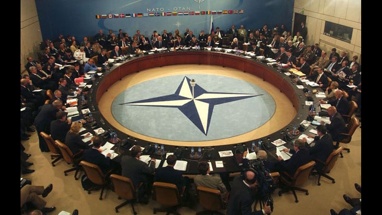 NATO logo, connecting the dots. Templars Cross, Nazi Swastika, Swiss Flag, Octogon - Dr. Sean Hross