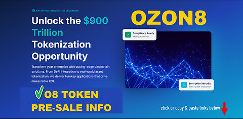 OZON8 - PRE LANCERING 08 TOKEN - VERKOOP AI VIDEO TRECHTERS & TOKENIZATIE - TOP TEAM ROB BUSER