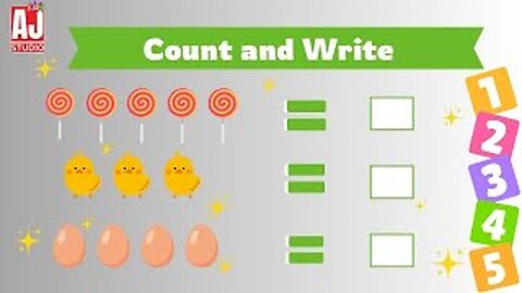 Math Class for Kids✍️ Count and Write 😊