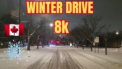 REALIDAD CANADÁ: Amanecer Nevado en Montreal - St-Laurent & Sauvé (Winter Drive) [8K]