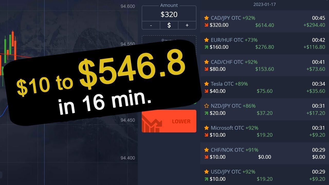 Quick $10 to $546.8 Trading Pocket Option