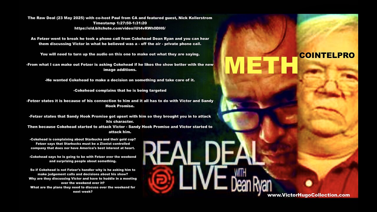 COINTELPRO Jim Fetzer Caught On Hot Mic Saying Sandy Hook Promise Target Coke Head Handler Dean Ryan