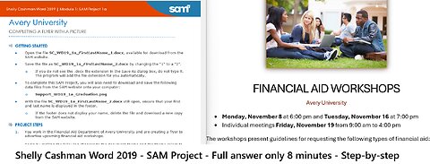 Shelly Cashman Word 2019 | Module 1: SAM Project 1a | Avery University (2025)