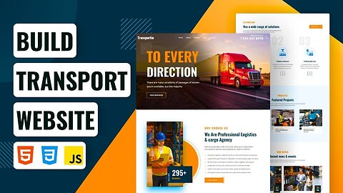 Transport Website HTML, CSS, and JavaScript || Free Source Code