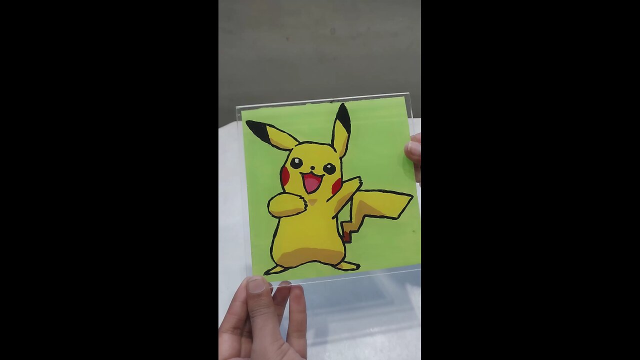 Pikachu glass painting