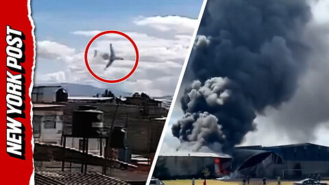 Terrifying moment jet crashes during emergency landing, killing all 10 aboard