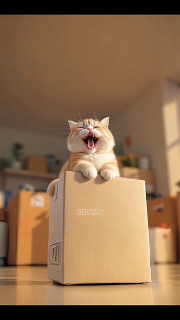 The box is moving, but I'm too cozy to care! 📦💤