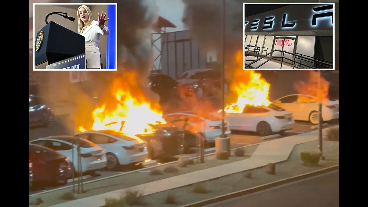 AG Pam Bondi announces indictments against three Tesla Terrorists. - 5 year minimum prison sentence, 20 year max