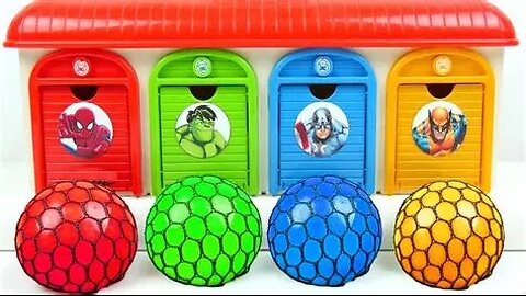 Oddly Satisfying Garage _ How i Make 4 Color ASMR Garage FROM Mixing All My Candy AND Stress Balls