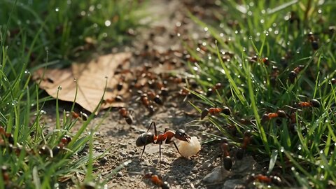 The ant's life struggle